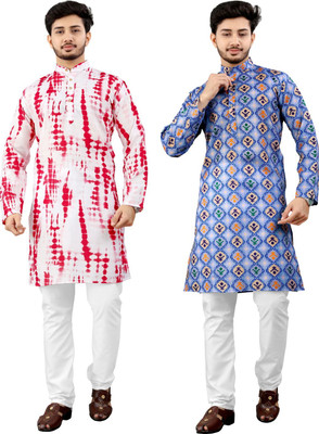 DHASU TRENDZ Men Printed Straight Kurta(Multicolor)