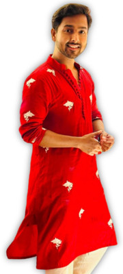 K Zari Men Embroidered Ethnic Dress Kurta(Red)