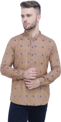 KUONS AVENUE Men Embellished Straight Kurta(Brown)