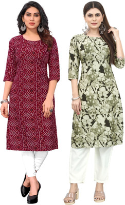 MARIDI FASHION Women Self Design Straight Kurta(Multicolor)