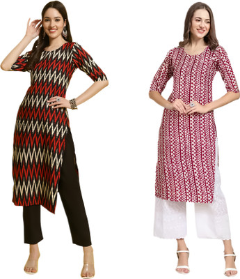 HouseOfCommon Women Polka Print Straight Kurta(Multicolor)
