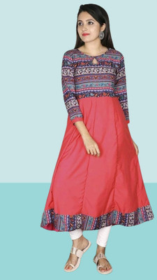 HouseOfCommon Women Printed Anarkali Kurta(Multicolor)