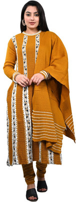STUTAKRITI Women Striped Flared Kurta(Yellow)
