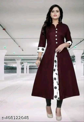 texpa Women Printed Anarkali Kurta(Maroon)