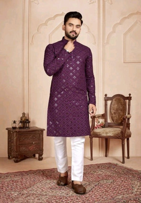 THEWAVE Women Solid Ethnic Dress Kurta(Purple)
