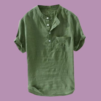 ZAKOD Men Solid Straight Kurta(Green)