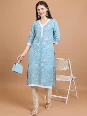 85% OFF on KETCH Women Printed Straight Kurta(Light Blue) 85% OFF on KETCH Women Printed Straight Kurta(Light Blue)