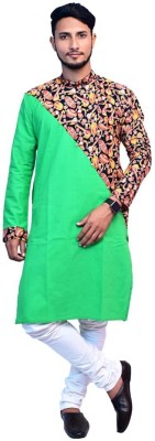 ROJMIM Men Self Design Straight Kurta(Multicolor)