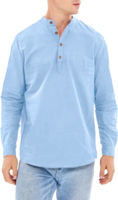 ROYAL SCOUT Men Solid Straight Kurta(Light Blue)