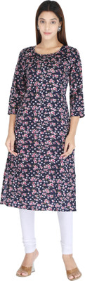 HouseOfCommon Women Printed Straight Kurta(Multicolor)