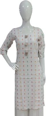 Style woomen wear Women Printed, Self Design A-line Kurta(White)