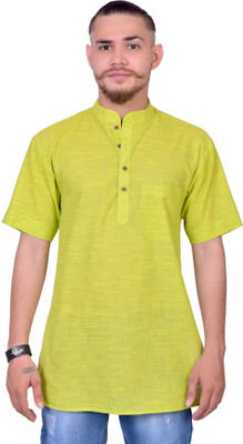 aruati Men Printed A-line Kurta(Green)