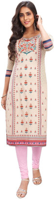 Jevi Prints Women Floral Print Straight Kurta(Pink)