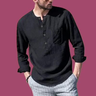 ZAKOD Men Solid Straight Kurta(Black)