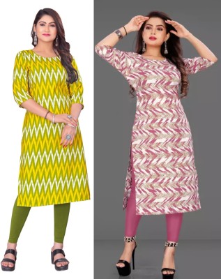 Dhruti Vaste Women Printed A-line Kurta(Multicolor)