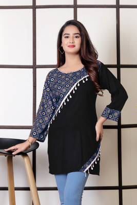 Bharat Origin Women Printed A-line Kurta(Multicolor)