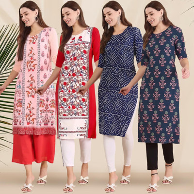 1 Stop Fashion Women Printed A-line Kurta(Multicolor)