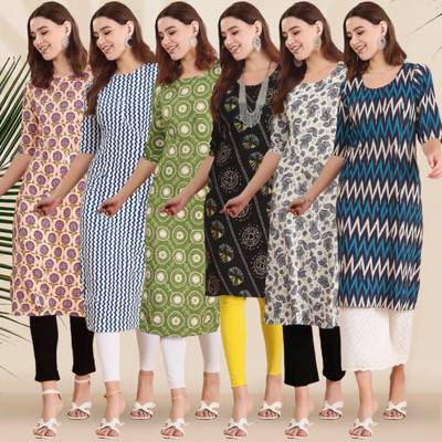 1 Stop Fashion Women Printed A-line Kurta(Multicolor)