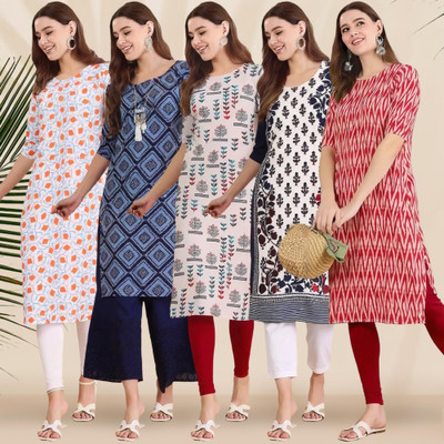 1 Stop Fashion Women Printed A-line Kurta(Multicolor)