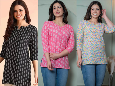 One clique shop Women Printed A-line Kurta(Multicolor)