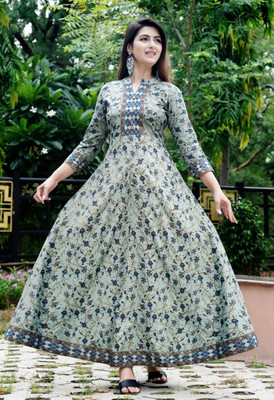 RD REXTILES Women Geometric Print Anarkali Kurta(Multicolor)