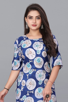 JAYA DESIGNER Women Printed A-line Kurta(Blue)