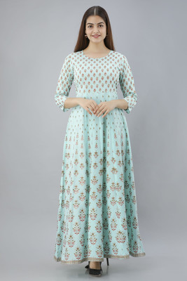 ftDiva Women Paisley Anarkali Kurta(Light Green)