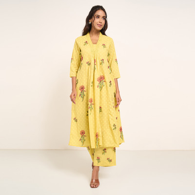 Rangmanch by Pantaloons Women Printed A-line Kurta(Green)