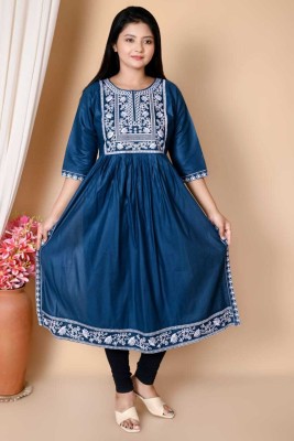 Sk style Women Embroidered Ethnic Dress Kurta(Dark Blue)