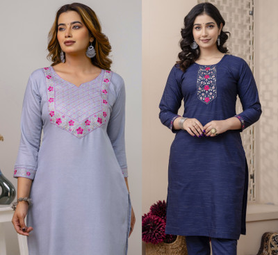 AUZAAI COLLECTION Women Printed Straight Kurta(Multicolor)