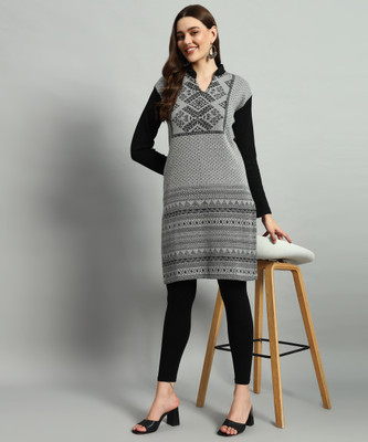 Blushh Collection Women Printed Straight Kurta(Multicolor)