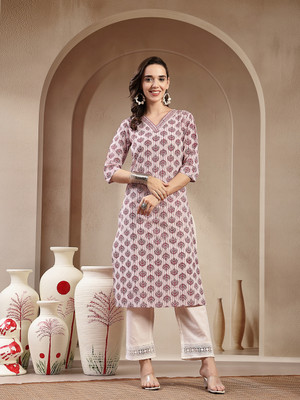 Stylum Women Floral Print, Printed A-line Kurta(Red)