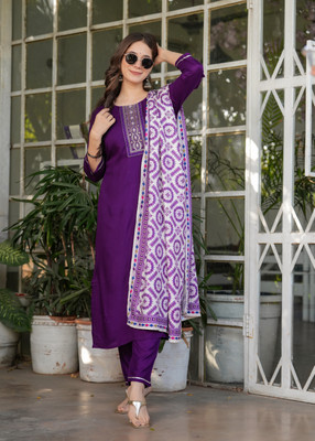 CLIW Embroidered Kurta, Trouser/Pant & Dupatta Set