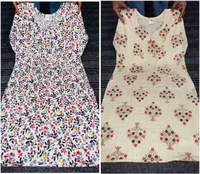 ATTIREGURU Women Printed Straight Kurta(Multicolor)