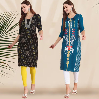 EthnicBasket Women Printed A-line Kurta(Multicolor)