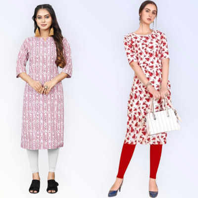 HouseOfCommon Women Self Design Straight Kurta(Multicolor)