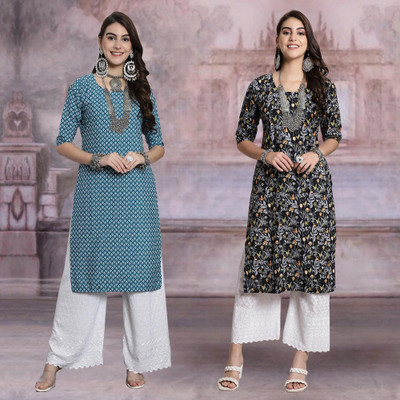 Moda Rapido Women Printed A-line Kurta(Multicolor)
