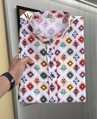Lazzly Men Printed A-line Kurta(Multicolor)