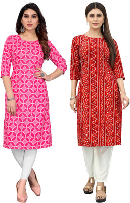 MARIDI FASHION Women Self Design Straight Kurta(Multicolor)