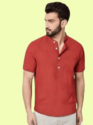 SuperTrend Men Embroidered Straight Kurta(Maroon)