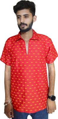 LABELZERO Men Printed Straight Kurta(Red)