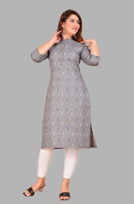 Roshni Creation Women Embroidered Straight Kurta(Grey)