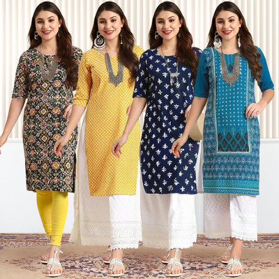 EthnicBasket Women Printed A-line Kurta(Multicolor)