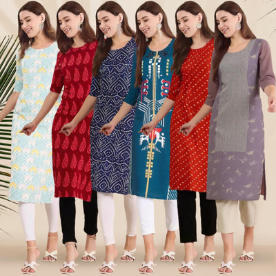 1 Stop Fashion Women Printed A-line Kurta(Multicolor)