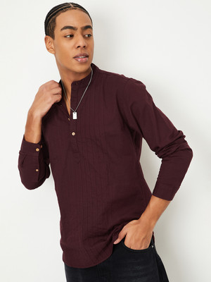 MAX Men Printed A-line Kurta(Red)