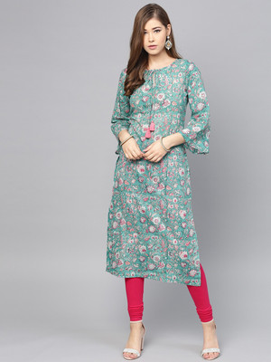 Varanga Women Printed Straight Kurta(Multicolor)