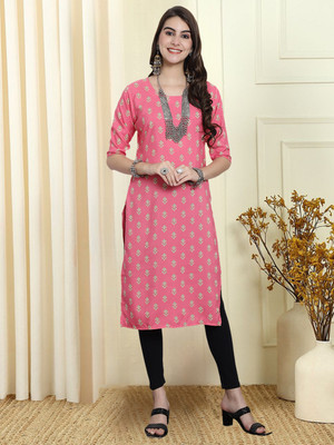 EthnicBasket Women Printed A-line Kurta(Red)