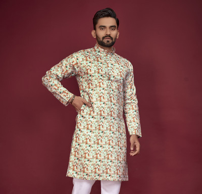 HIKNOCK Men Self Design Straight Kurta(Multicolor)