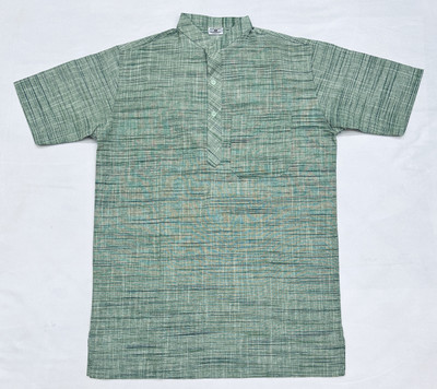 AA ENTERPRISES Men Self Design Straight Kurta(Green)