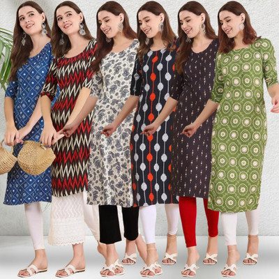 1 Stop Fashion Women Printed A-line Kurta(Multicolor)